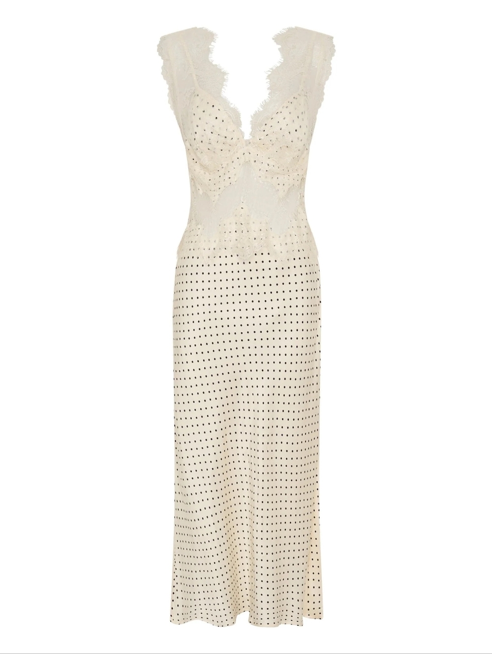 Third Form VISIONS LACE DEEP V MAXI DRESS | CREAM POLKA DOT - Picture 5 of 14
